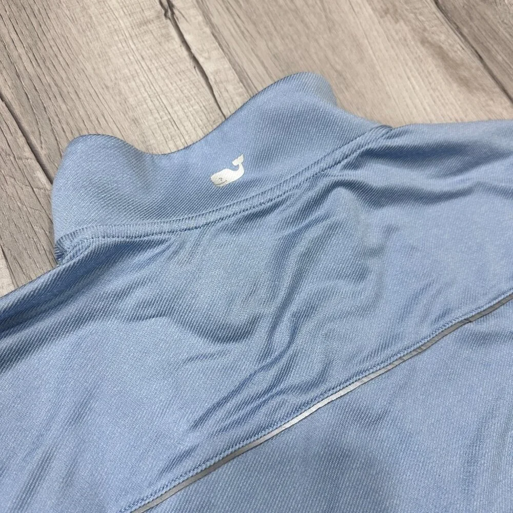 Vineyard Vines Sweatshirt Mens Large Performance 1/4 Zip Pullover Blue Stretch - Picture 10 of 11